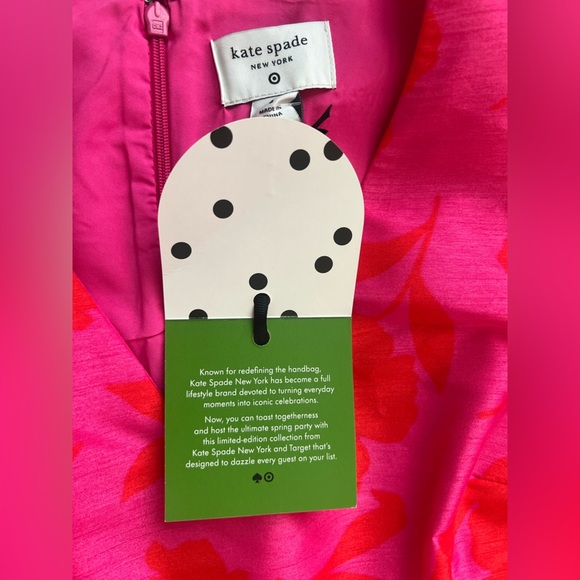 Kate Spade New York Red and Pink Sleeveless V-Neck Midi Dress - Picture 6 of 9